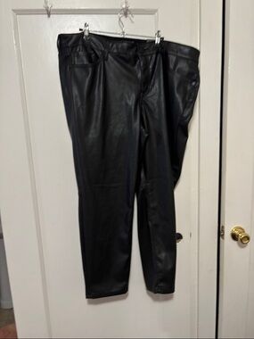 torrid Black Faux Leather Straight Leg Pants